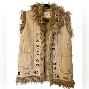 Faux Fur Suede Y2K Vest Size M